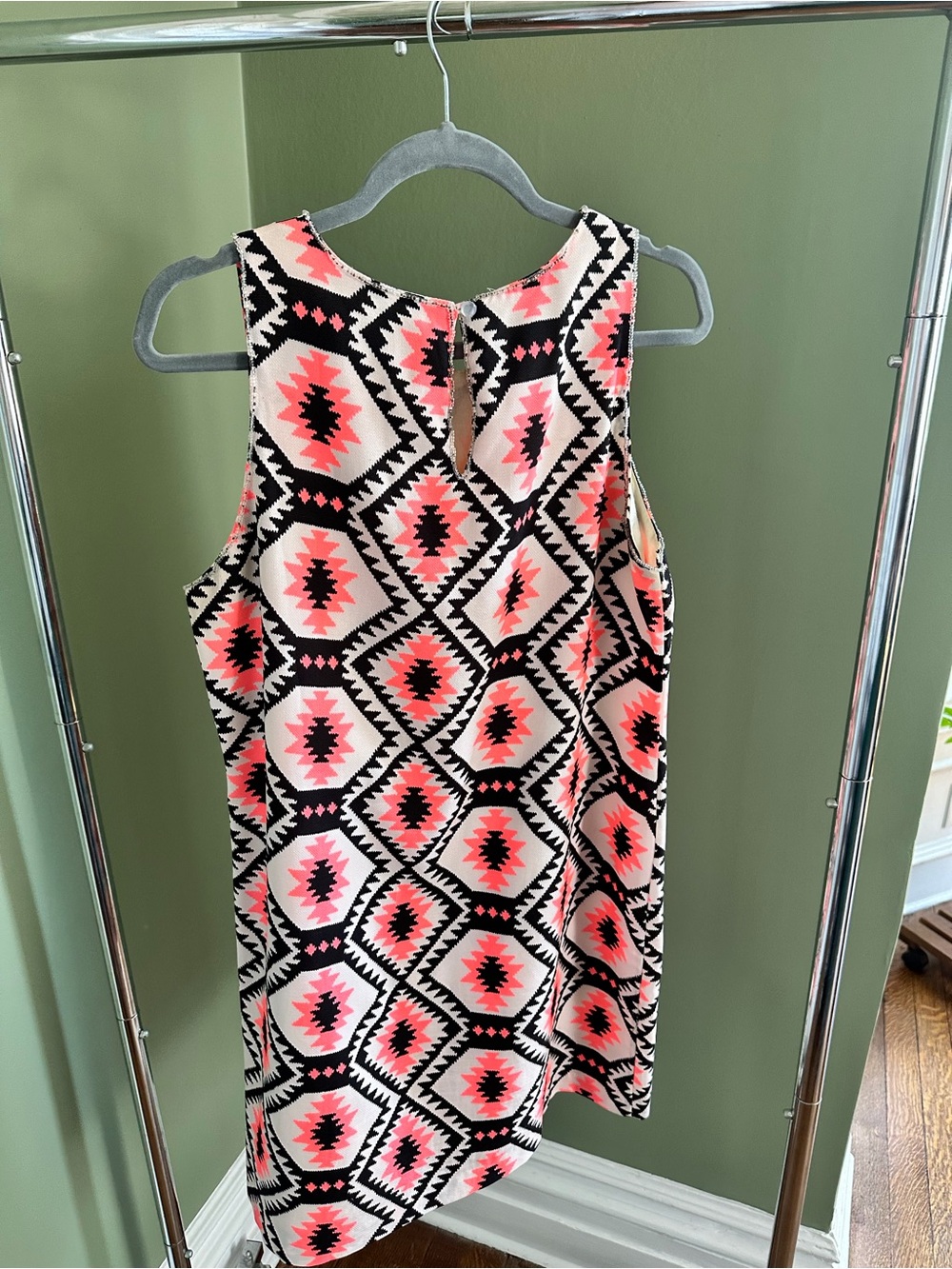 miami Black and Pink Geometric Mini Dress